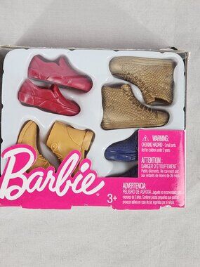Barbie Ken Mens Shoes Accessory Pack 4 Pairs Doll Footwear New in Package